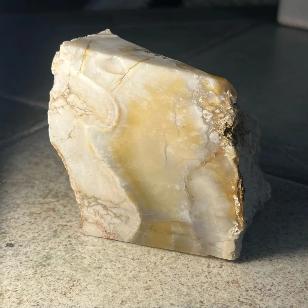 Natural Yellow and Cream Decorative Stone Accent